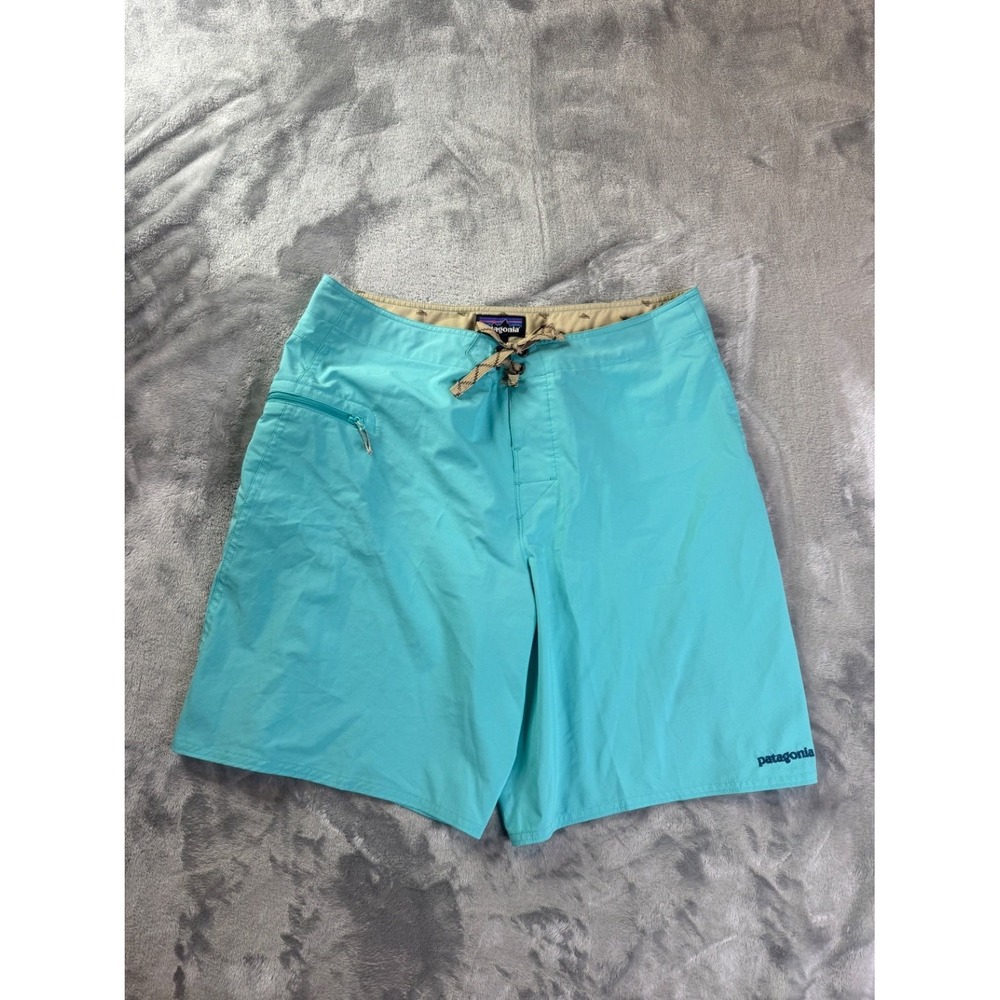 Patagonia Surfing Board Shorts Mens Size 34 Blue Exclusive Drawstring Quick Dry